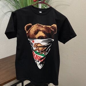 Alstyle Black T-Shirt with Bear Design